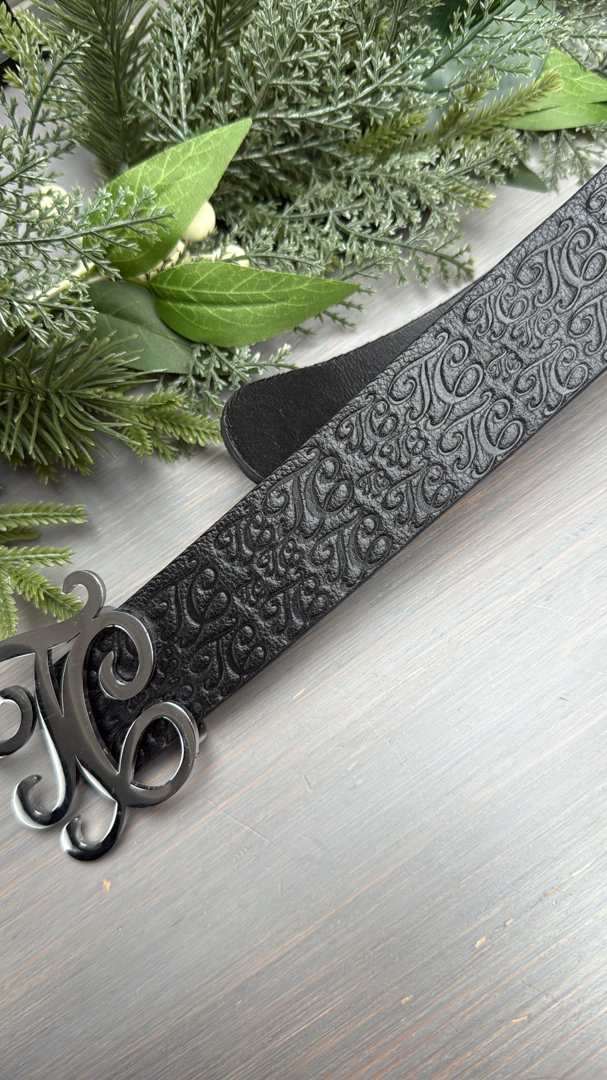 TECTONIC SIGNATURE MONOGRAM BELT- BLACK