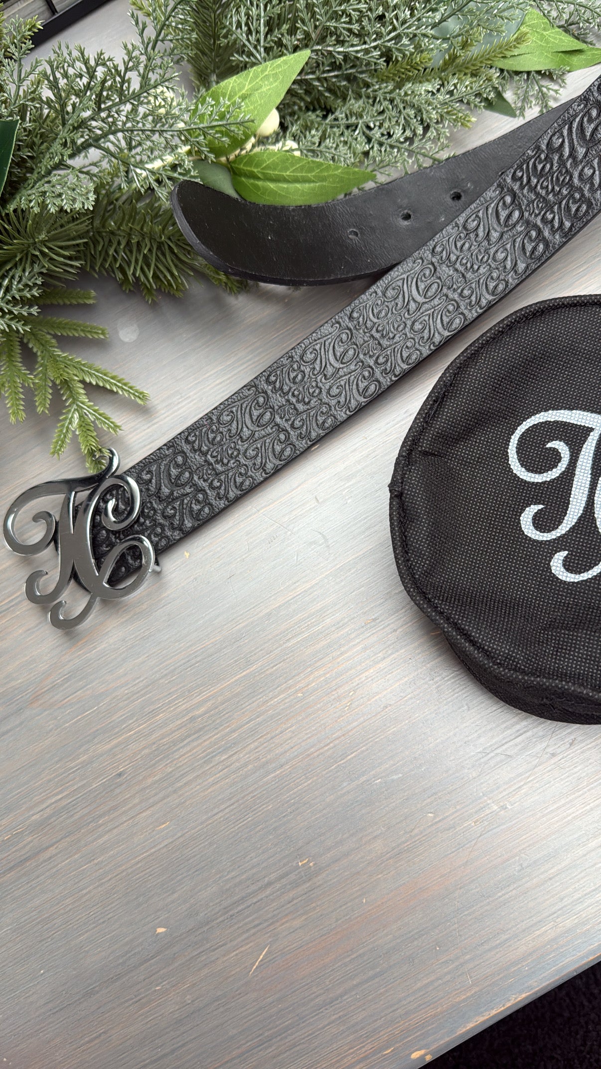 TECTONIC SIGNATURE MONOGRAM BELT- BLACK