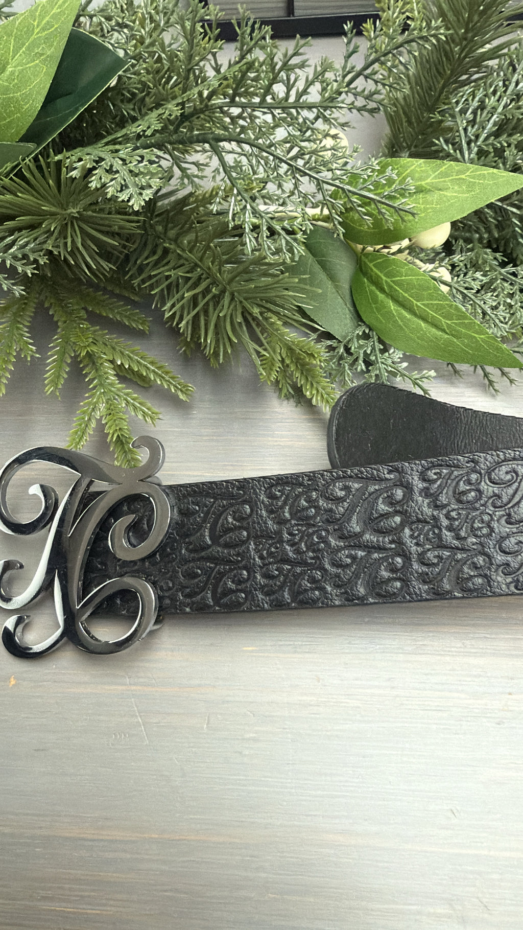 TECTONIC SIGNATURE MONOGRAM BELT- BLACK